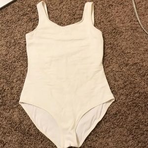 Plain white leotard/bodysuit